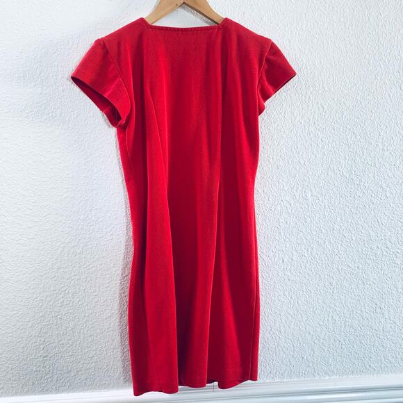 Vintage All that Jazz 80s mini red button up dress size 4 - Picture 4 of 6